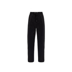 Black Cotton Casual Pants