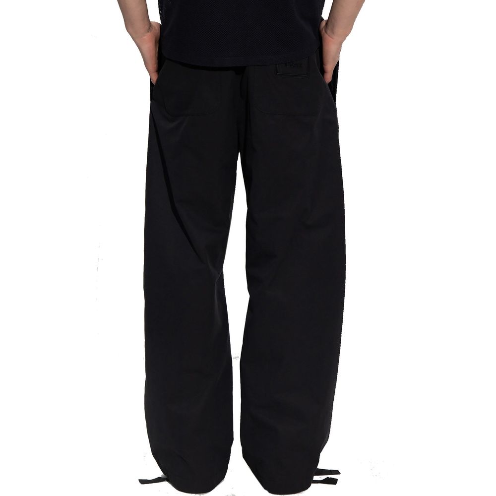 Black Cotton Casual Pants