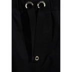 Black Cotton Casual Pants