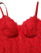 Red Corset Lace Bodice Draped Long Gown Dress