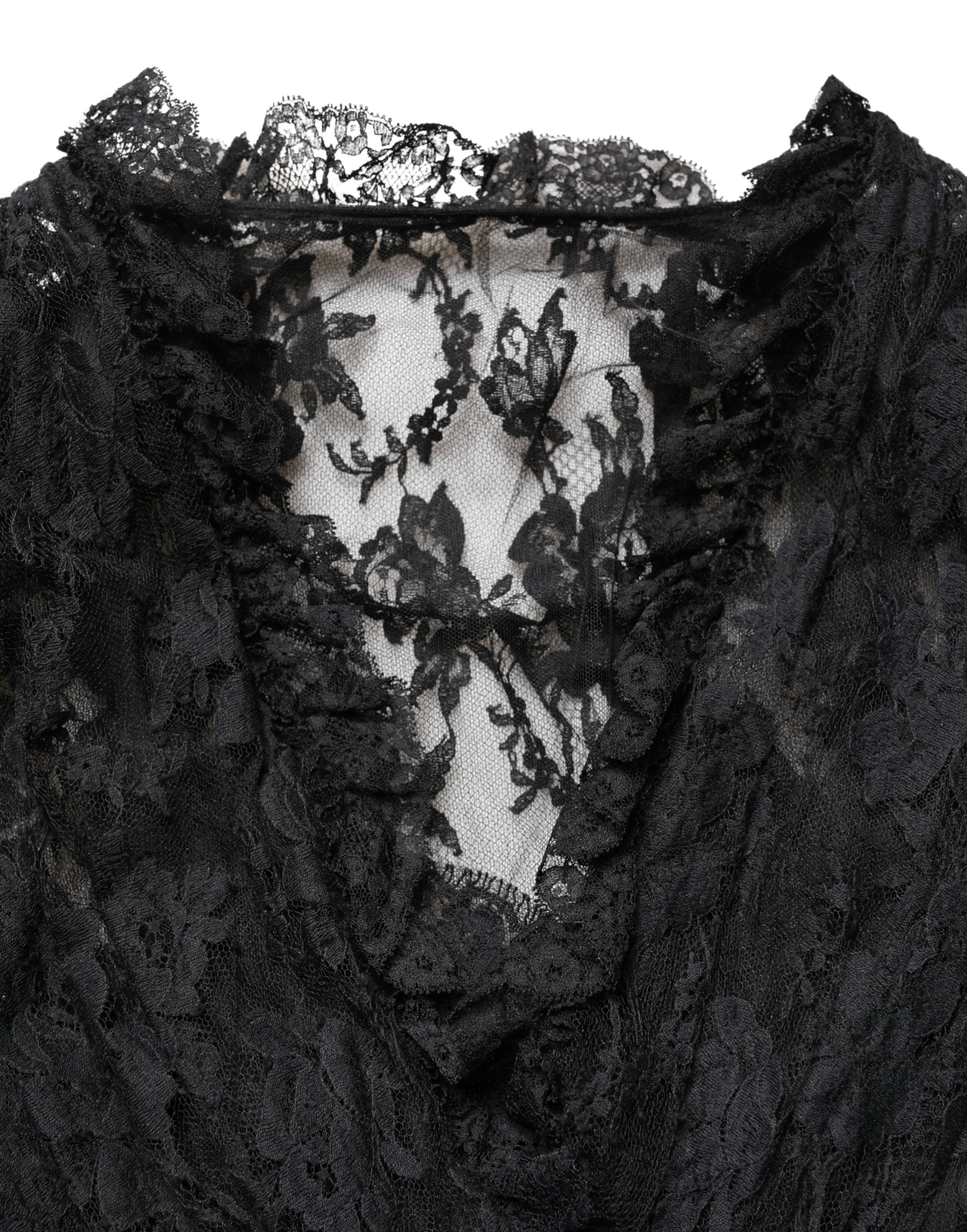 Black Lace A-line Long Evening Gown Dress