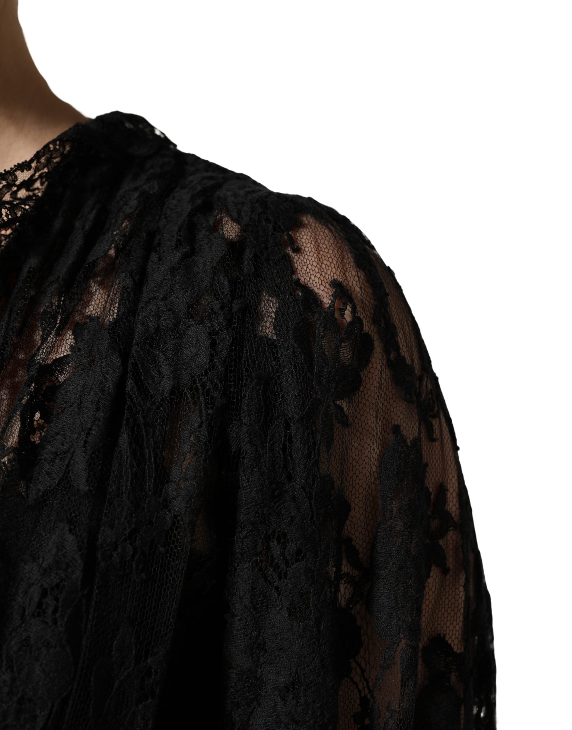 Black Lace A-line Long Evening Gown Dress