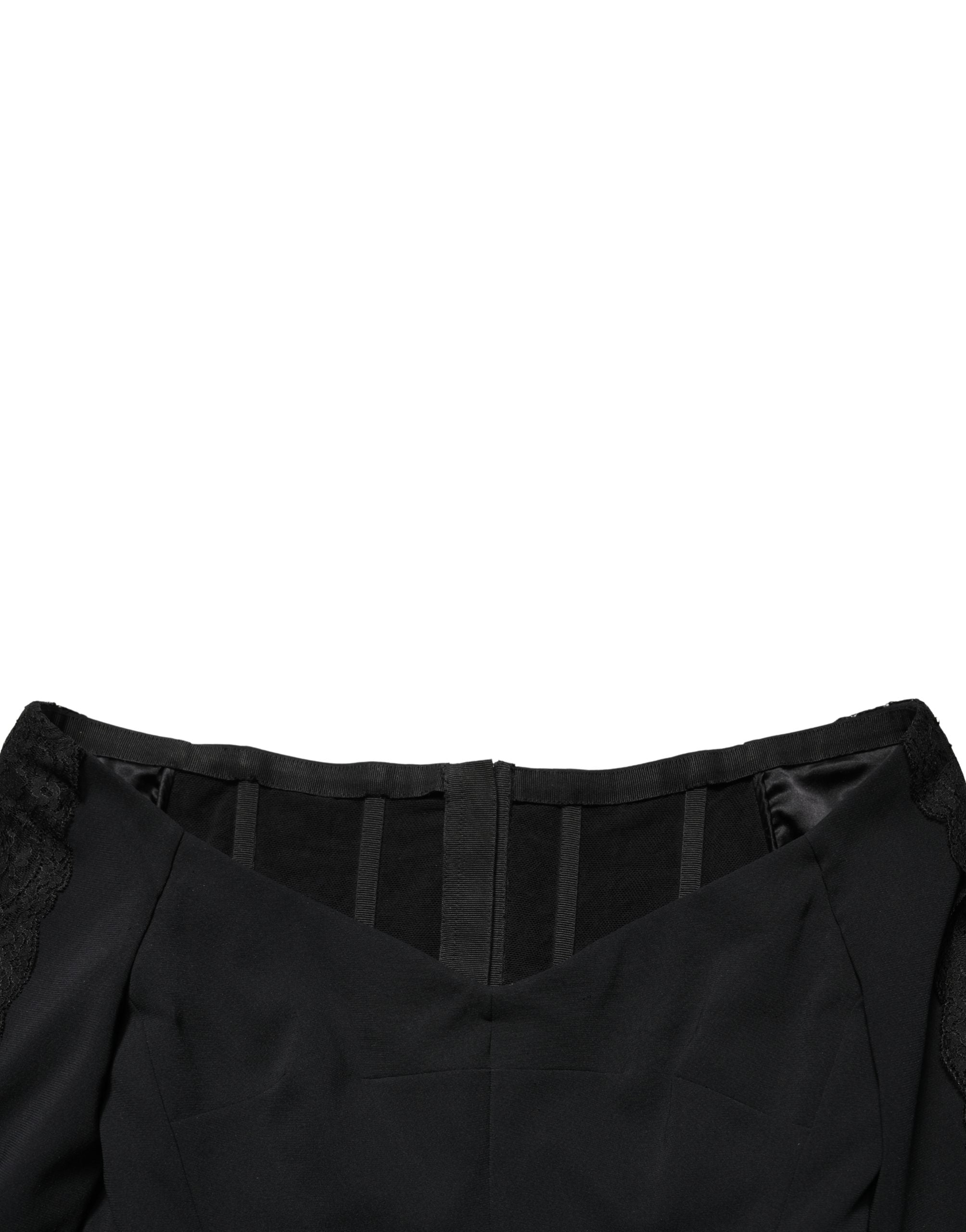 Black Silk Button Bodice Sheath Maxi Dress