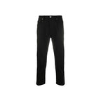 Black Cotton Straight-Leg Jeans