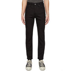 Black Cotton Straight-Leg Jeans