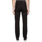 Black Cotton Straight-Leg Jeans