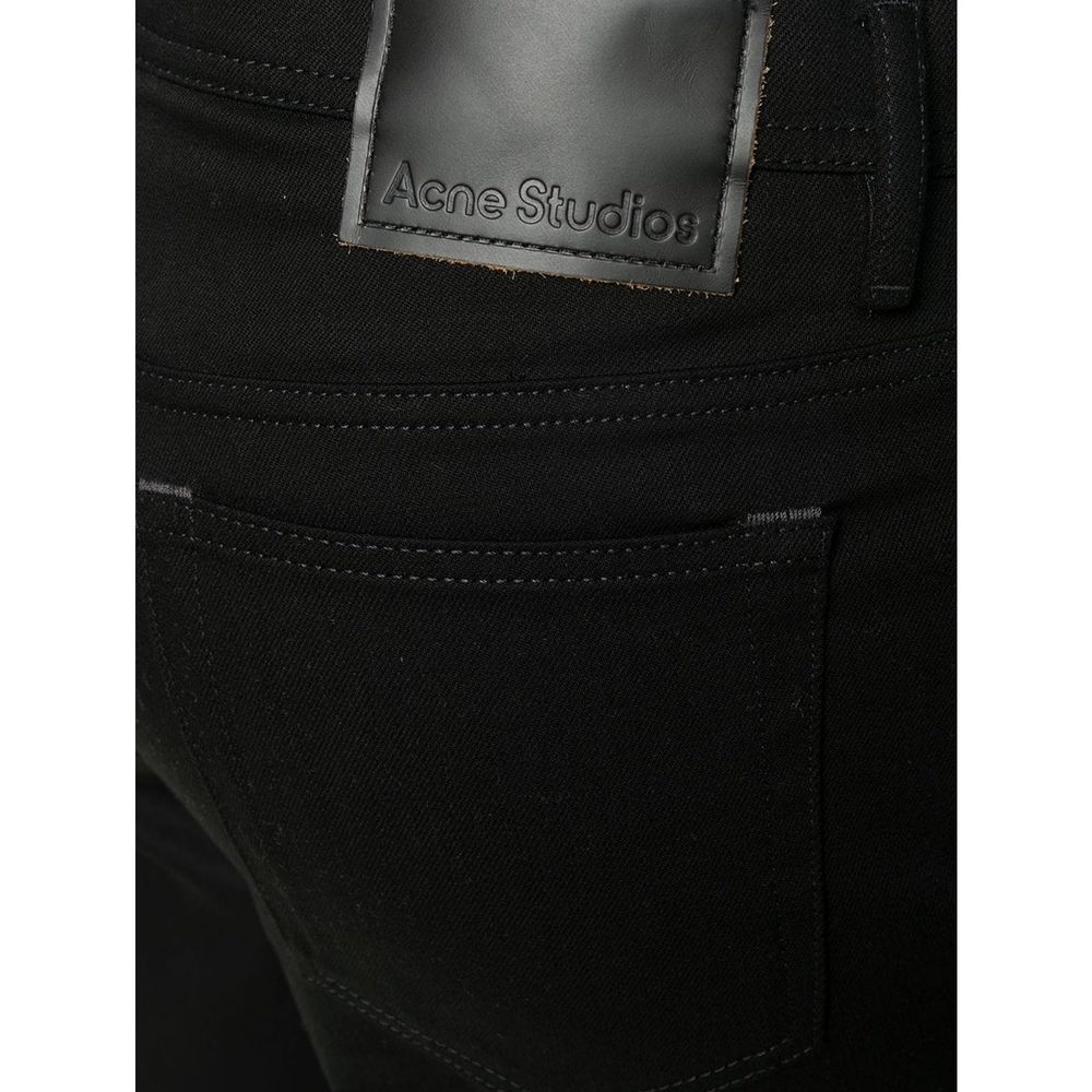 Black Cotton Straight-Leg Jeans