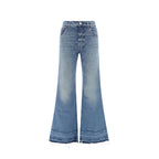 Blue Cotton Bootcut Jeans