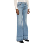 Blue Cotton Bootcut Jeans