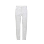 White Cotton Straight-Leg Jeans