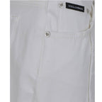 White Cotton Straight-Leg Jeans