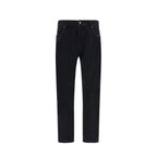 Black Cotton Straight-Leg Jeans