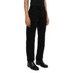 Black Cotton Straight-Leg Jeans