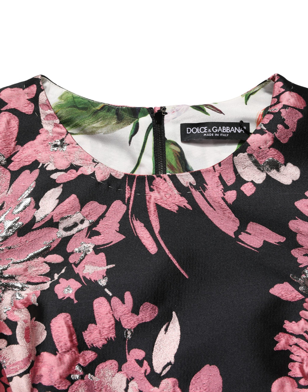 Multicolor Floral Brocade A-line Mini Dress