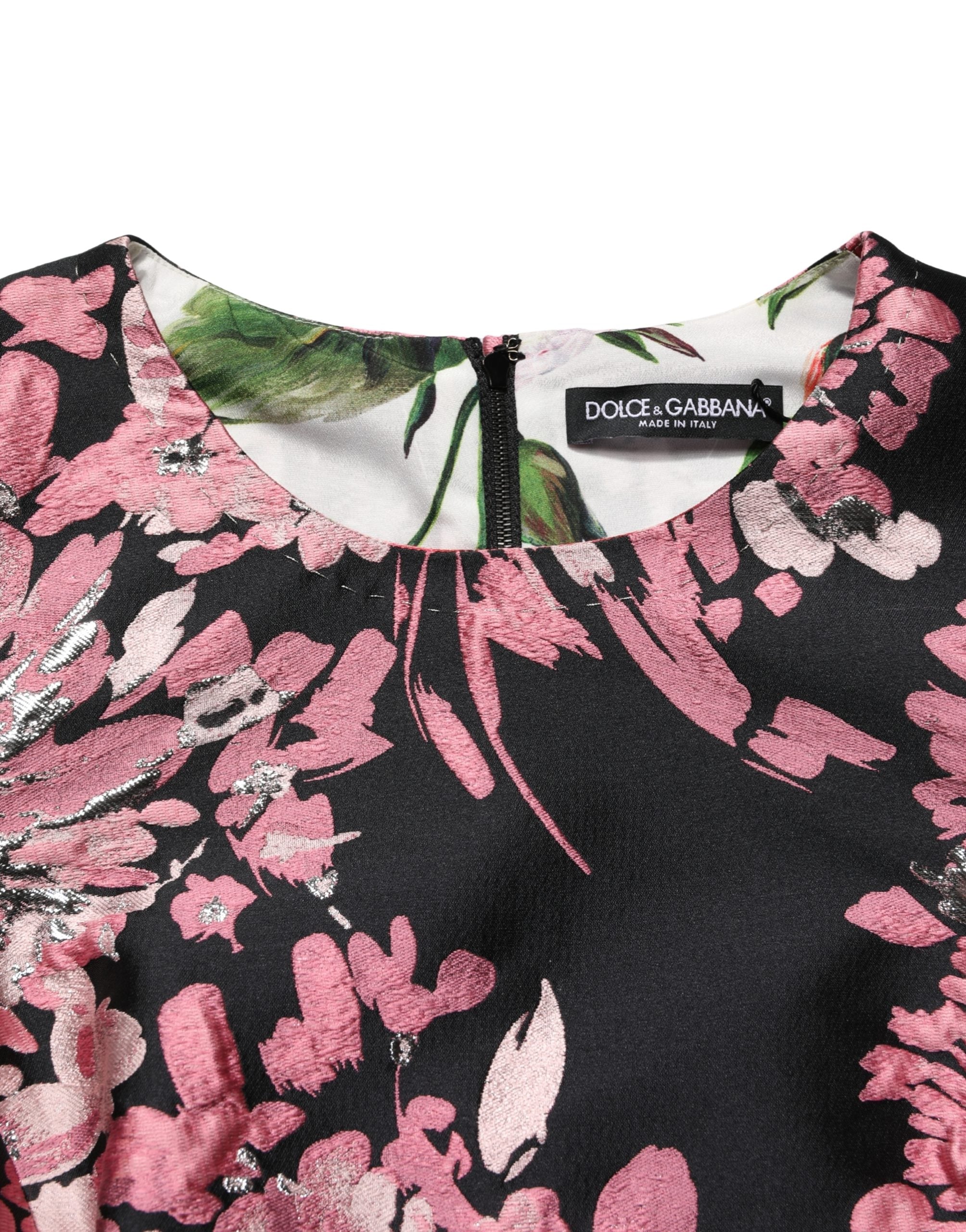 Multicolor Floral Brocade A-line Mini Dress