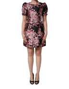 Multicolor Floral Brocade A-line Mini Dress