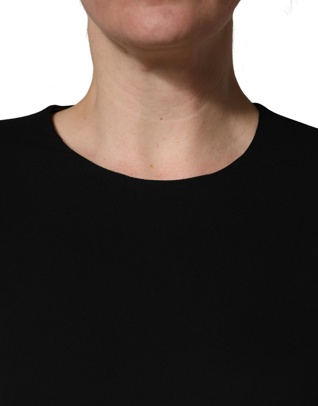 Black Viscose Lace Long Sleeves Mini Dress