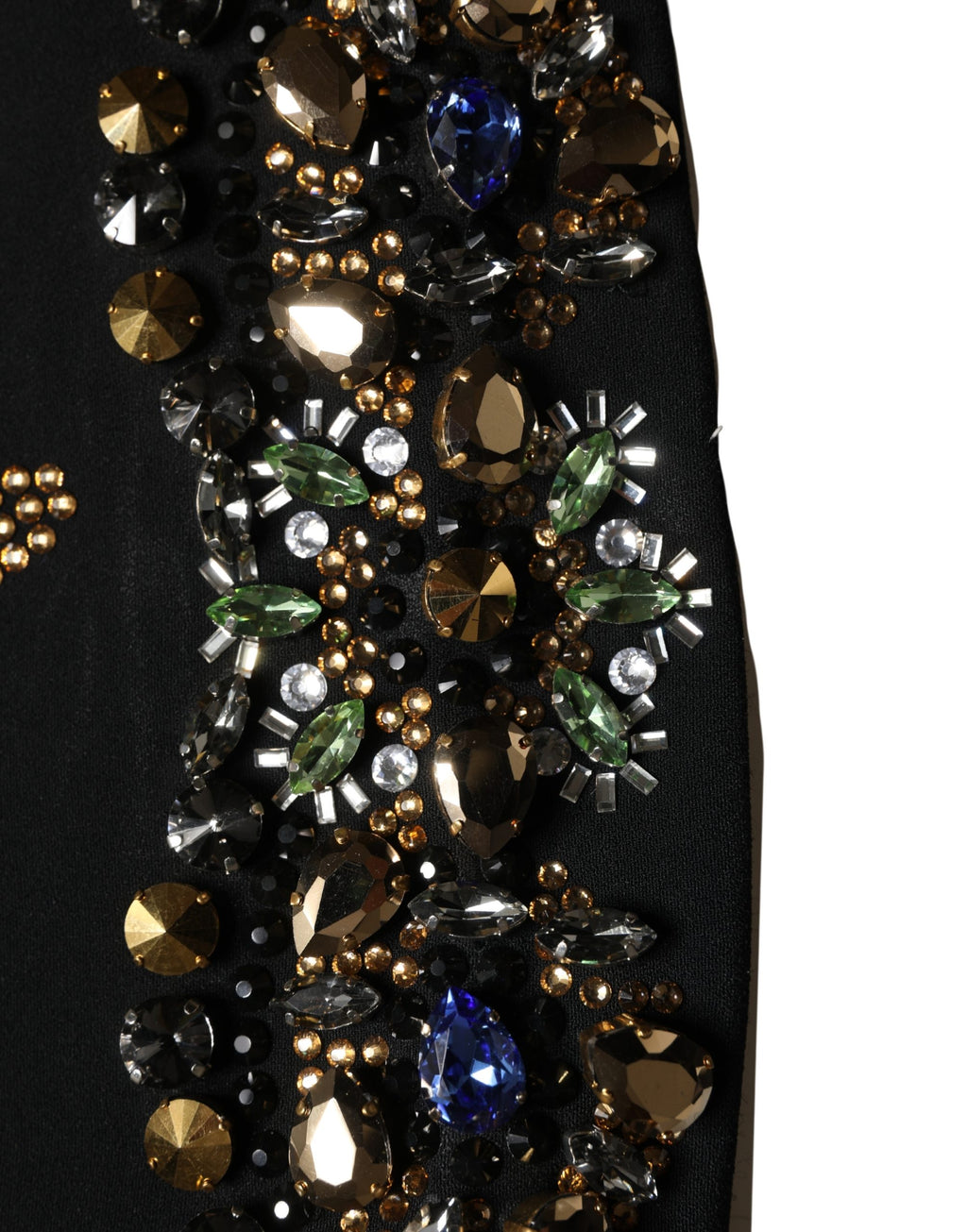 Black Sleeveless Floral Bead Embellishments Dress