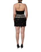 Black Sequin Embellished Sheath Mini Dress