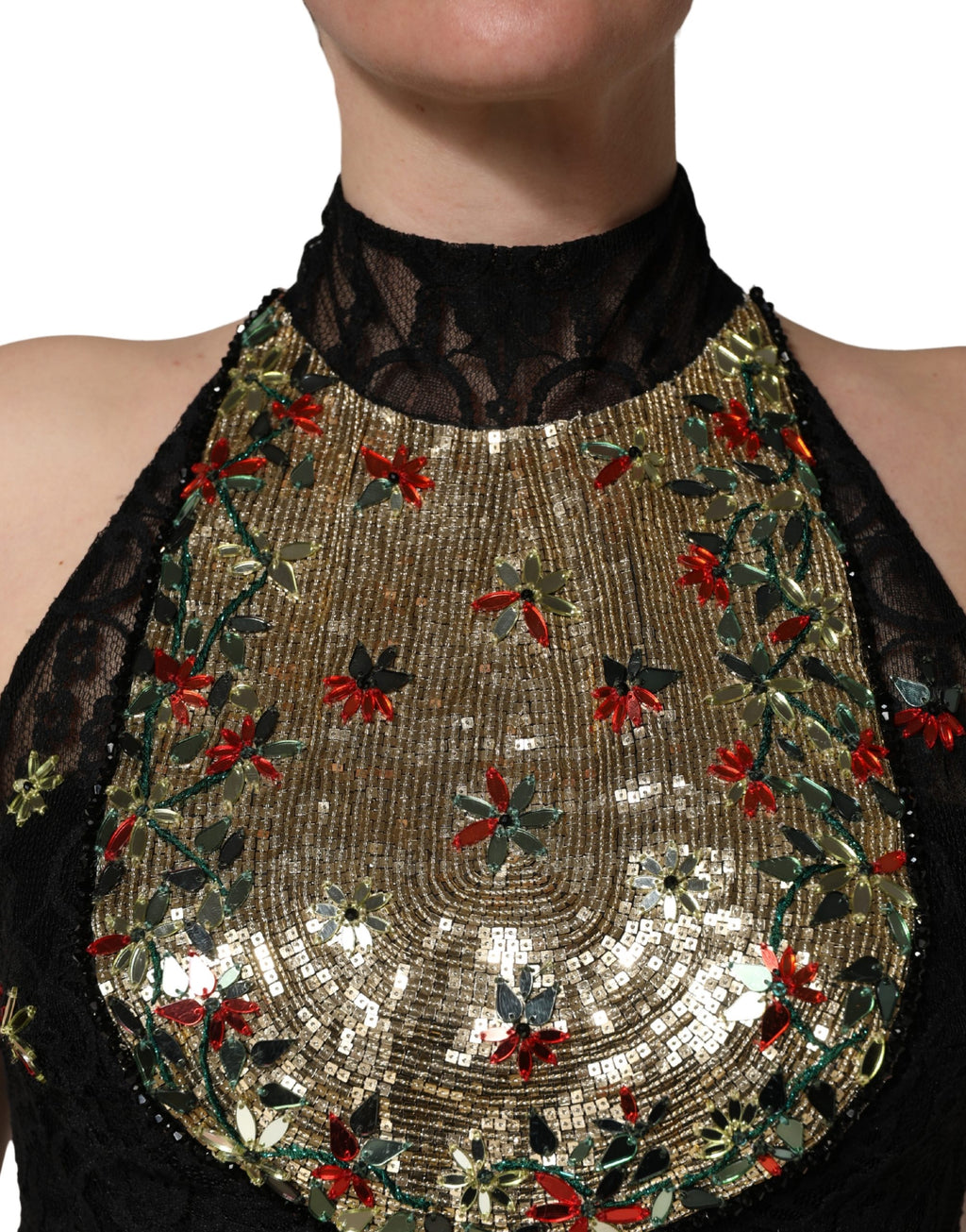 Black Sequin Embellished Sheath Mini Dress