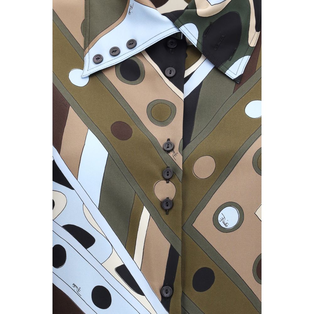 Bicolor Silk Pattern Shirt