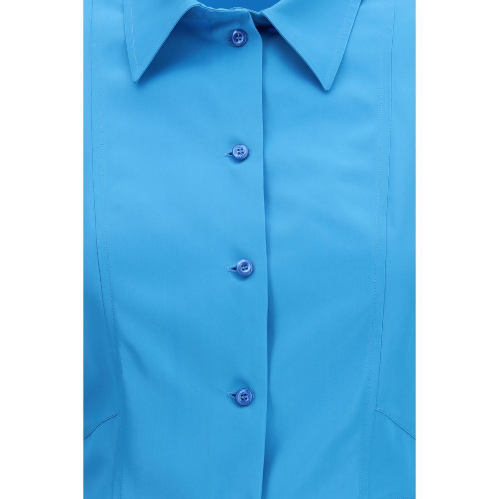 Blue Viscose Casual Dress