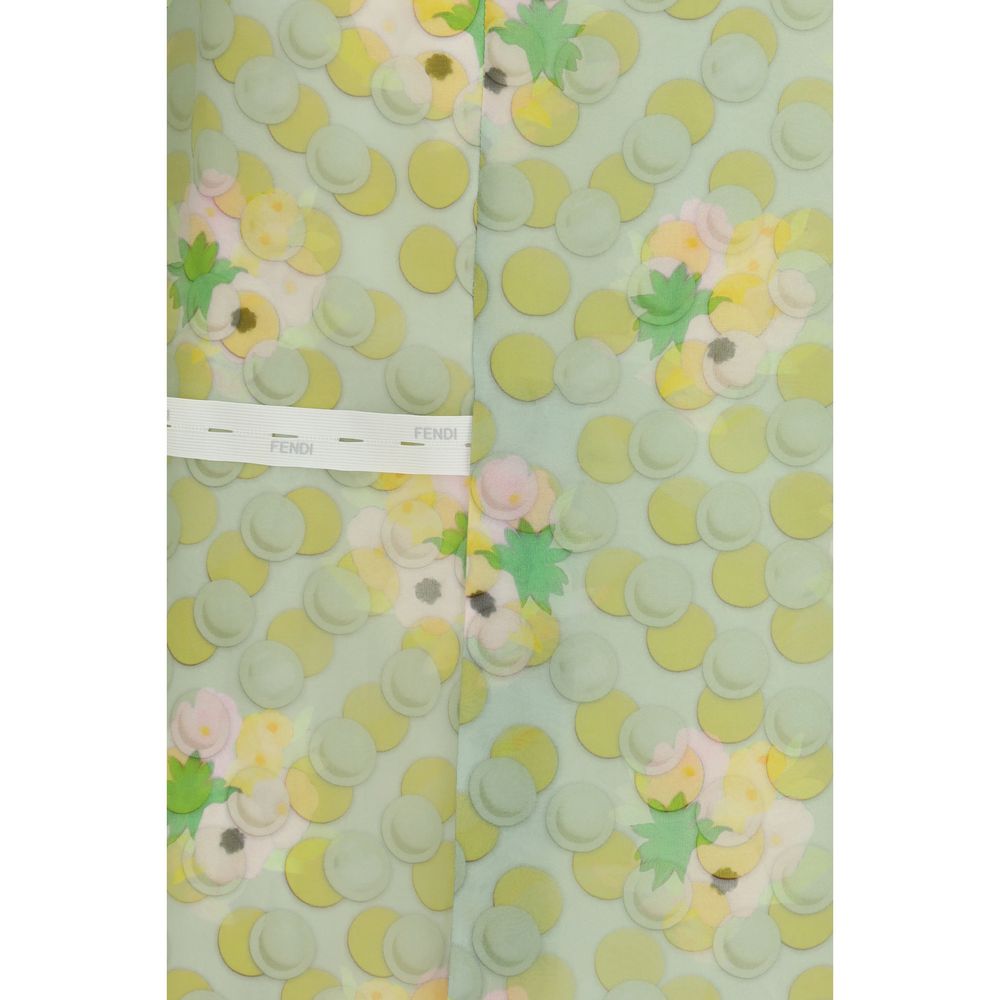 Multicolor Silk Midi Skirt