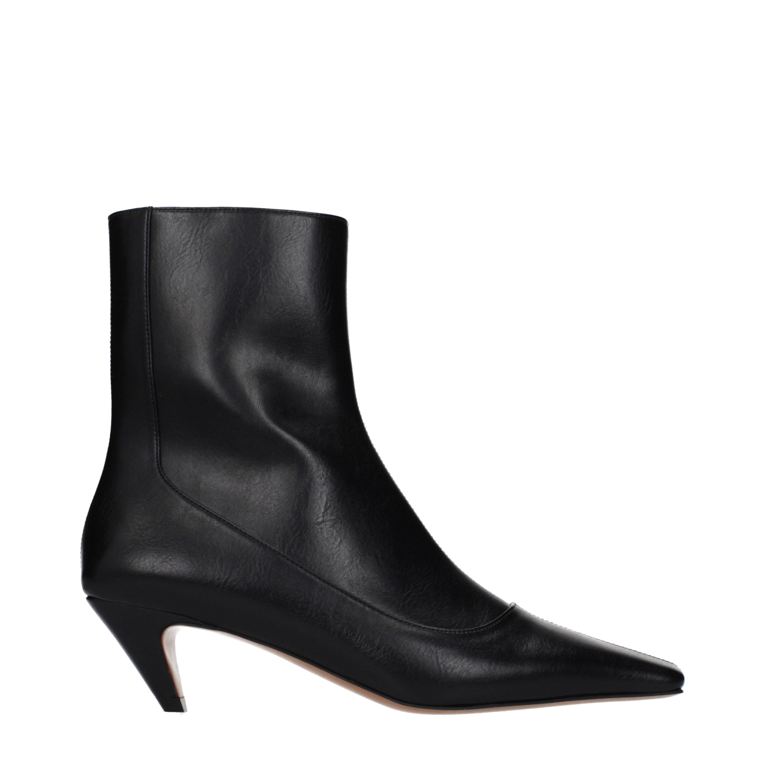 Black Leather Ankle Boots