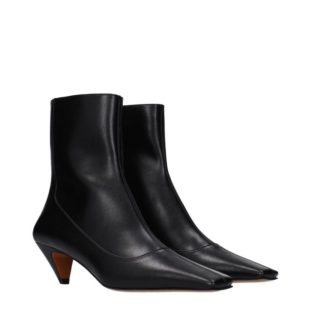 Black Leather Ankle Boots