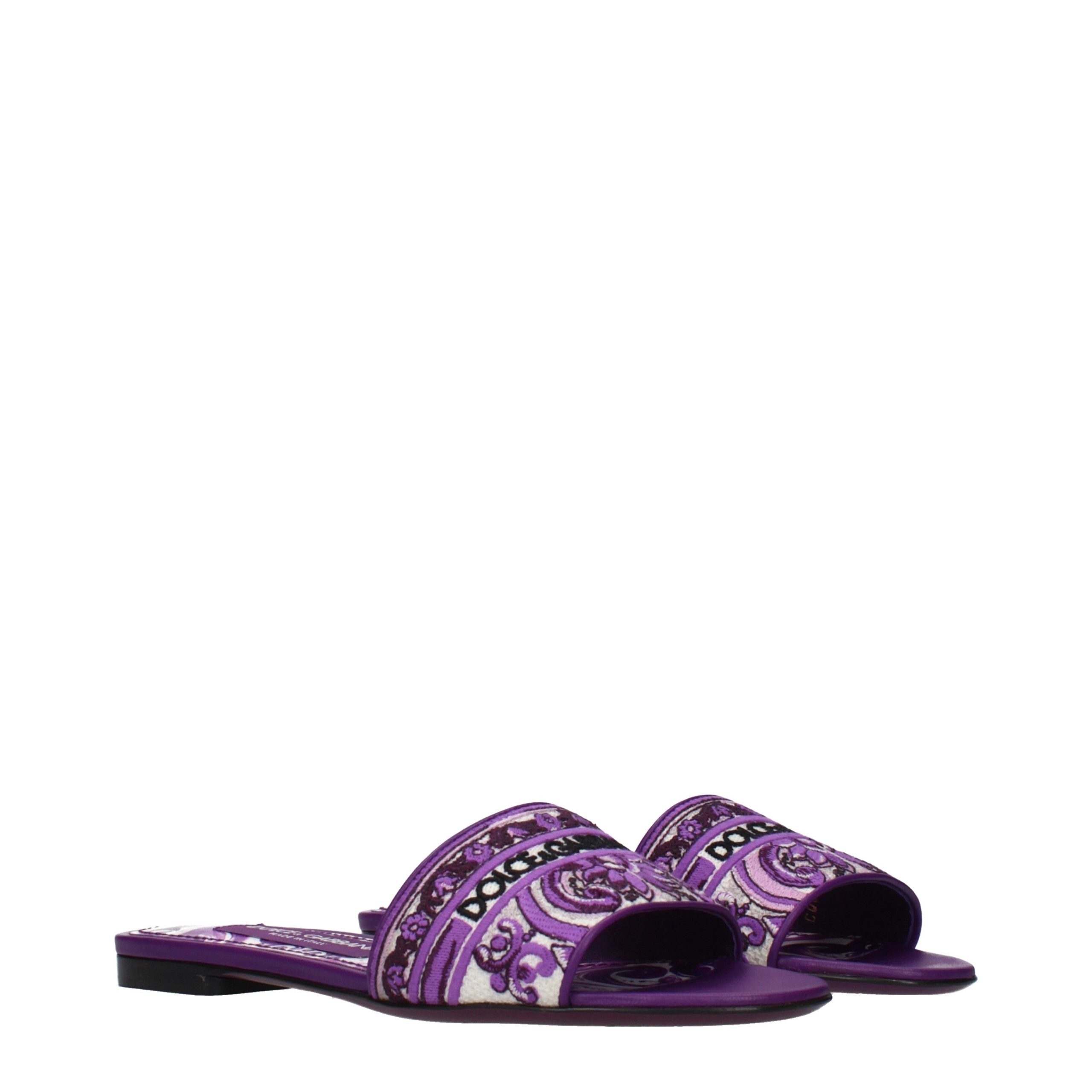 Purple Fabric Slippers
