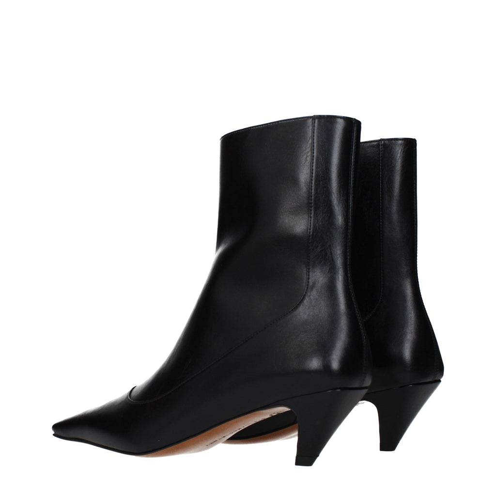 Black Leather Ankle Boots