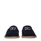 Blue Leather Slip-On Loafers