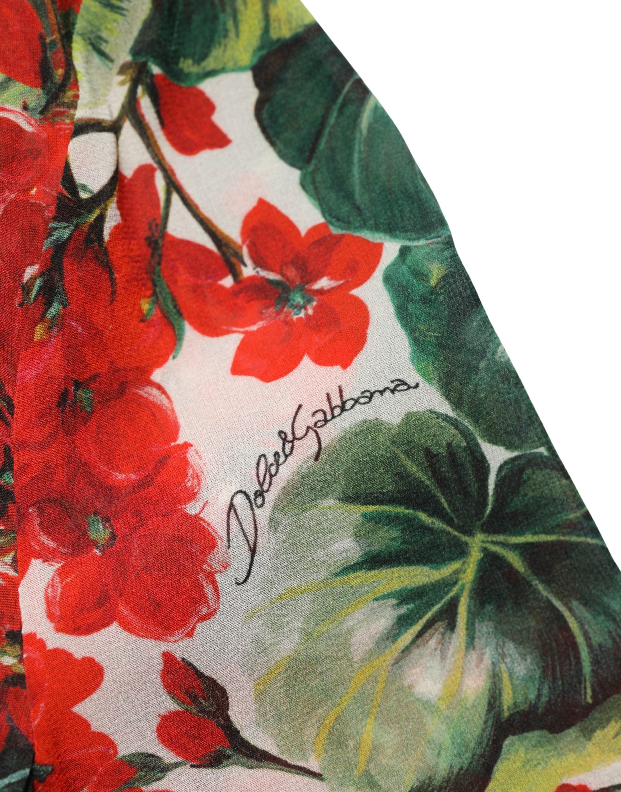 Multicolor Floral Long Sleeves V-neck Dress