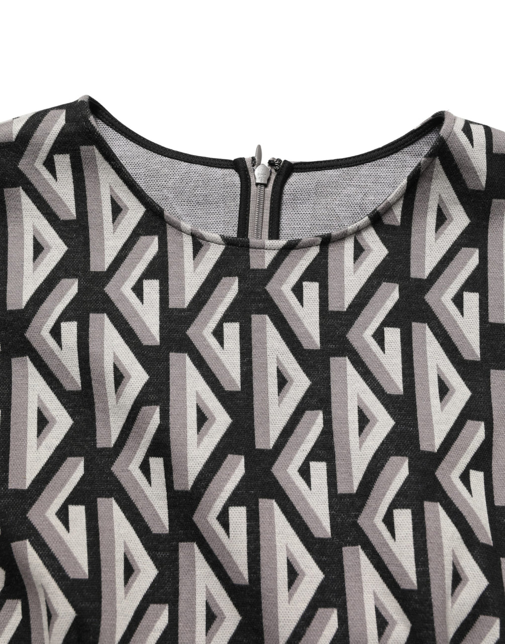 Black Logo Print Cotton Knee Length Dress