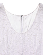 White Floral Lace Sleeveless Midi Dress