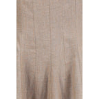 Beige Linen Casual Dress