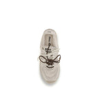 Beige Cotton Platform Sneakers