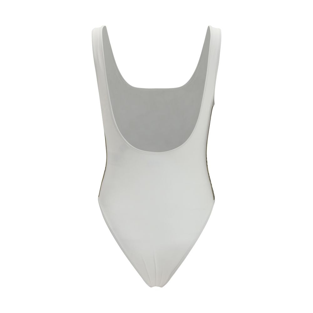 White Polyamide One-Piece Swimsuit