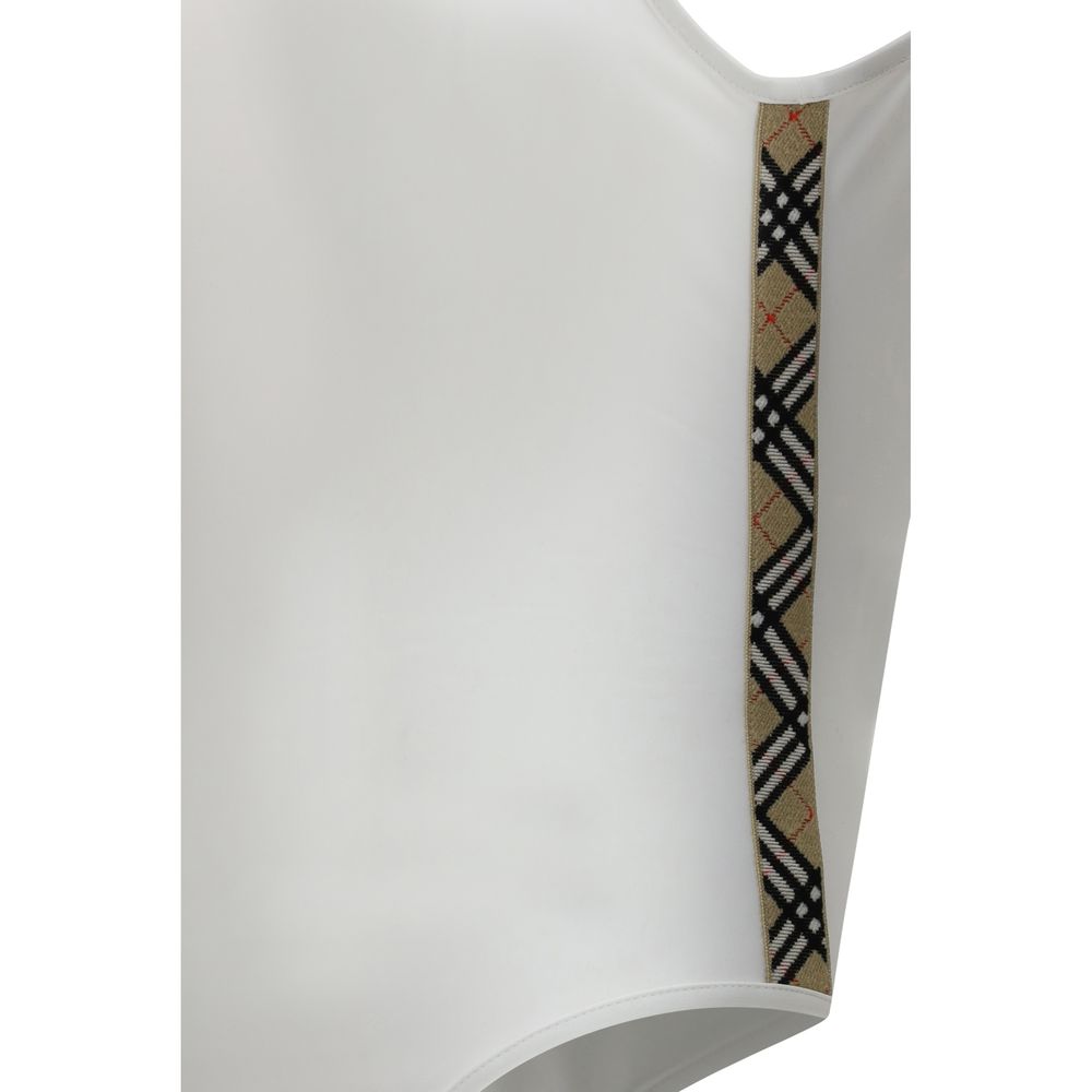 White Polyamide One-Piece Swimsuit
