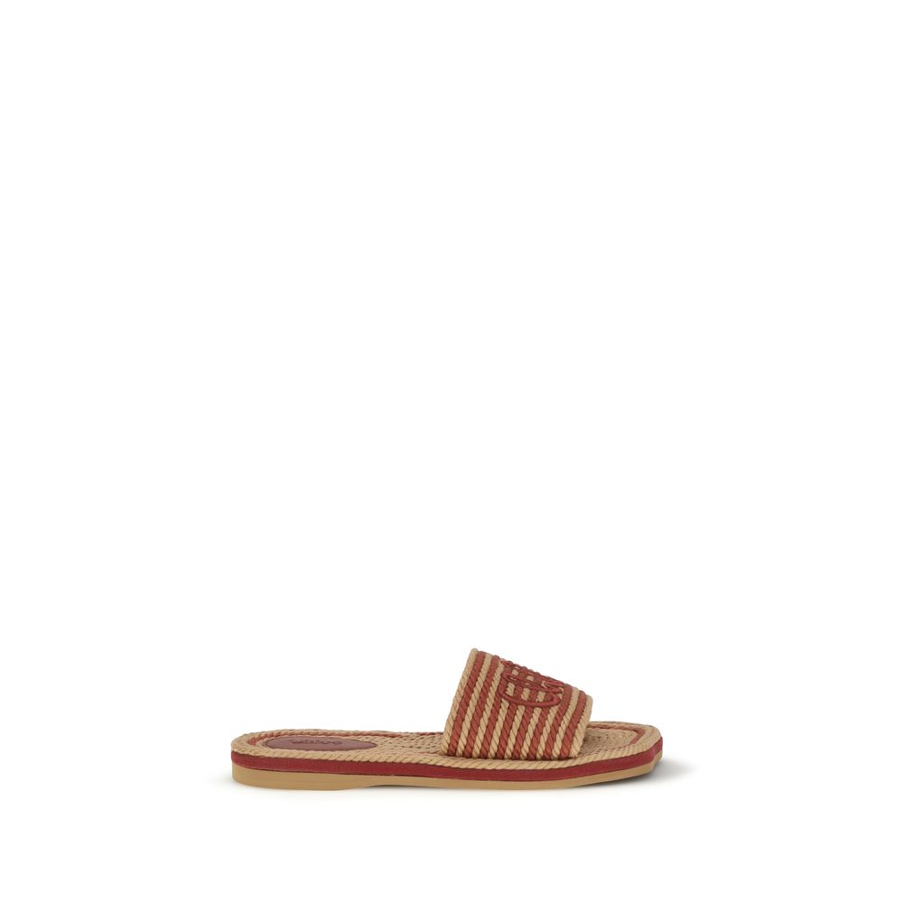 Brown Raffia Slippers