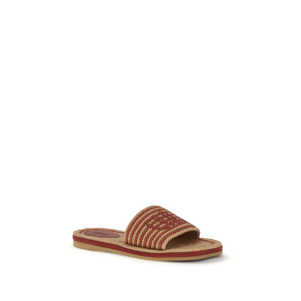 Brown Raffia Slippers