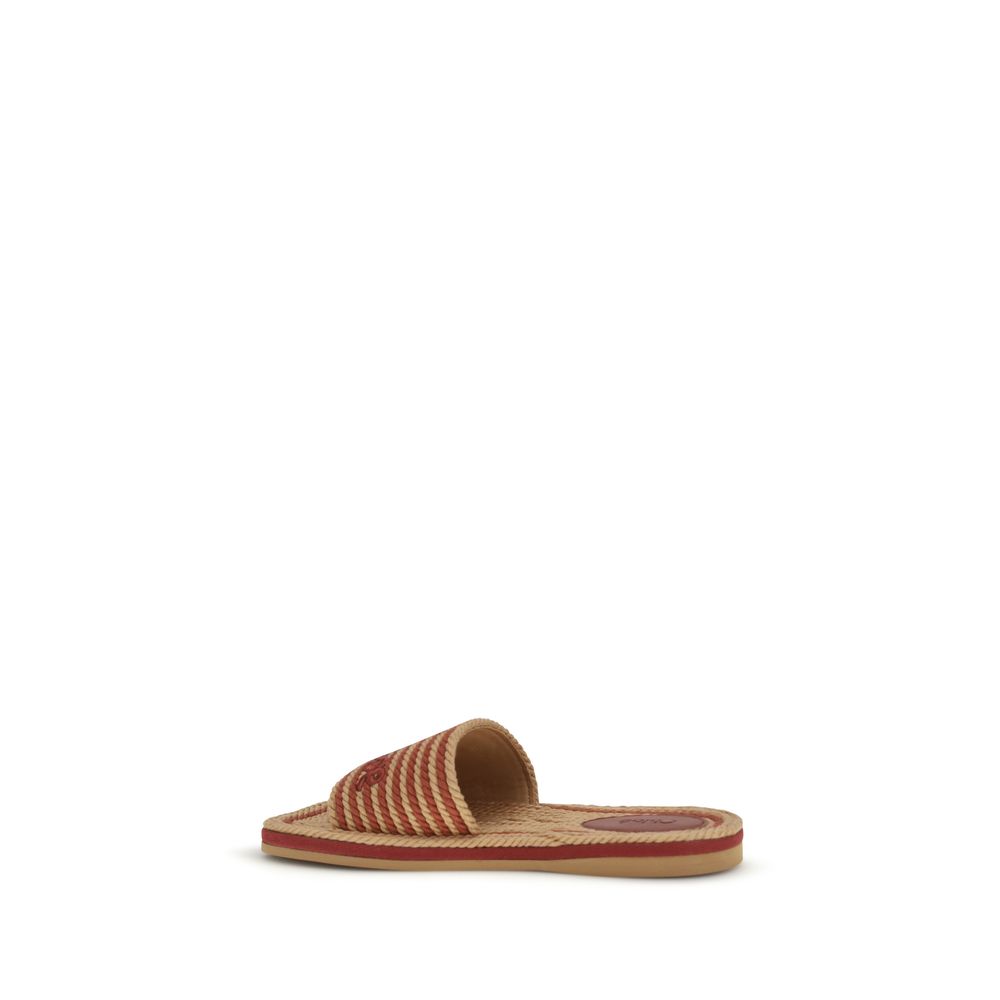 Brown Raffia Slippers