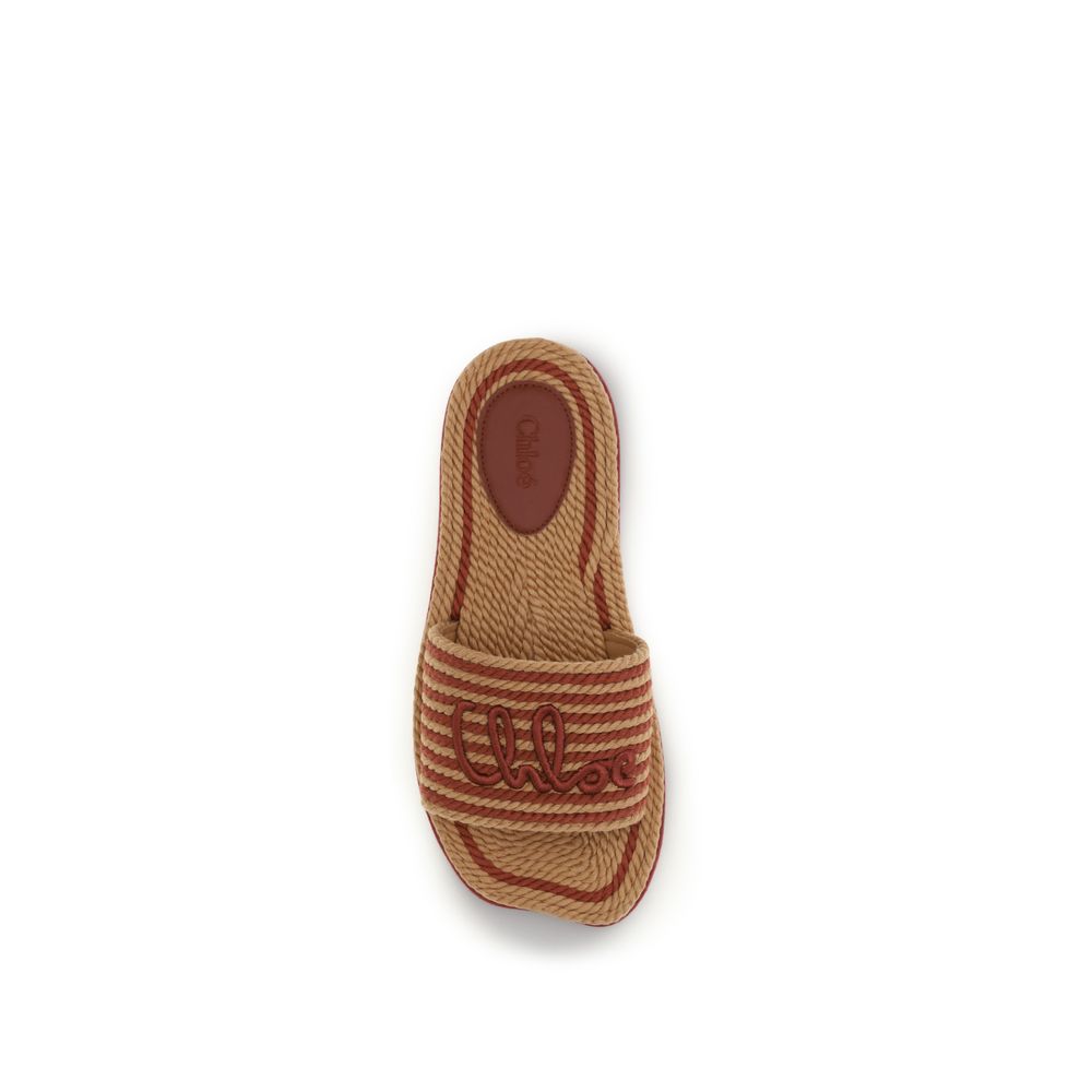 Brown Raffia Slippers