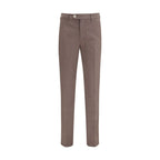 Brown Cotton Casual Pants