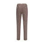 Brown Cotton Casual Pants
