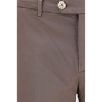 Brown Cotton Casual Pants