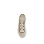 Beige Leather Low Top Sneakers