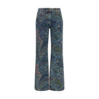 Multicolor Cotton Flared Jeans