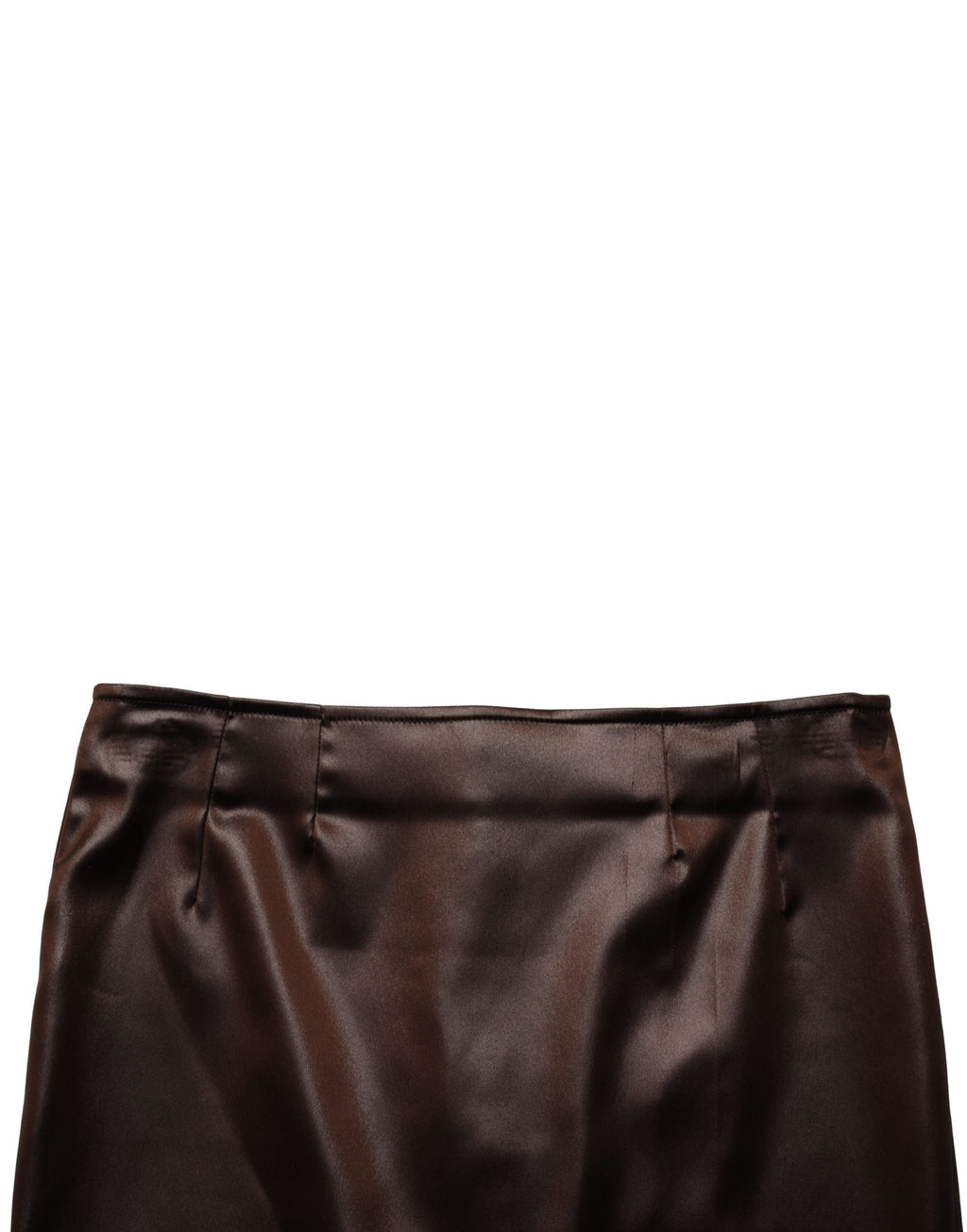 Brown Acetate High-Waisted Pencil Cut Skirt