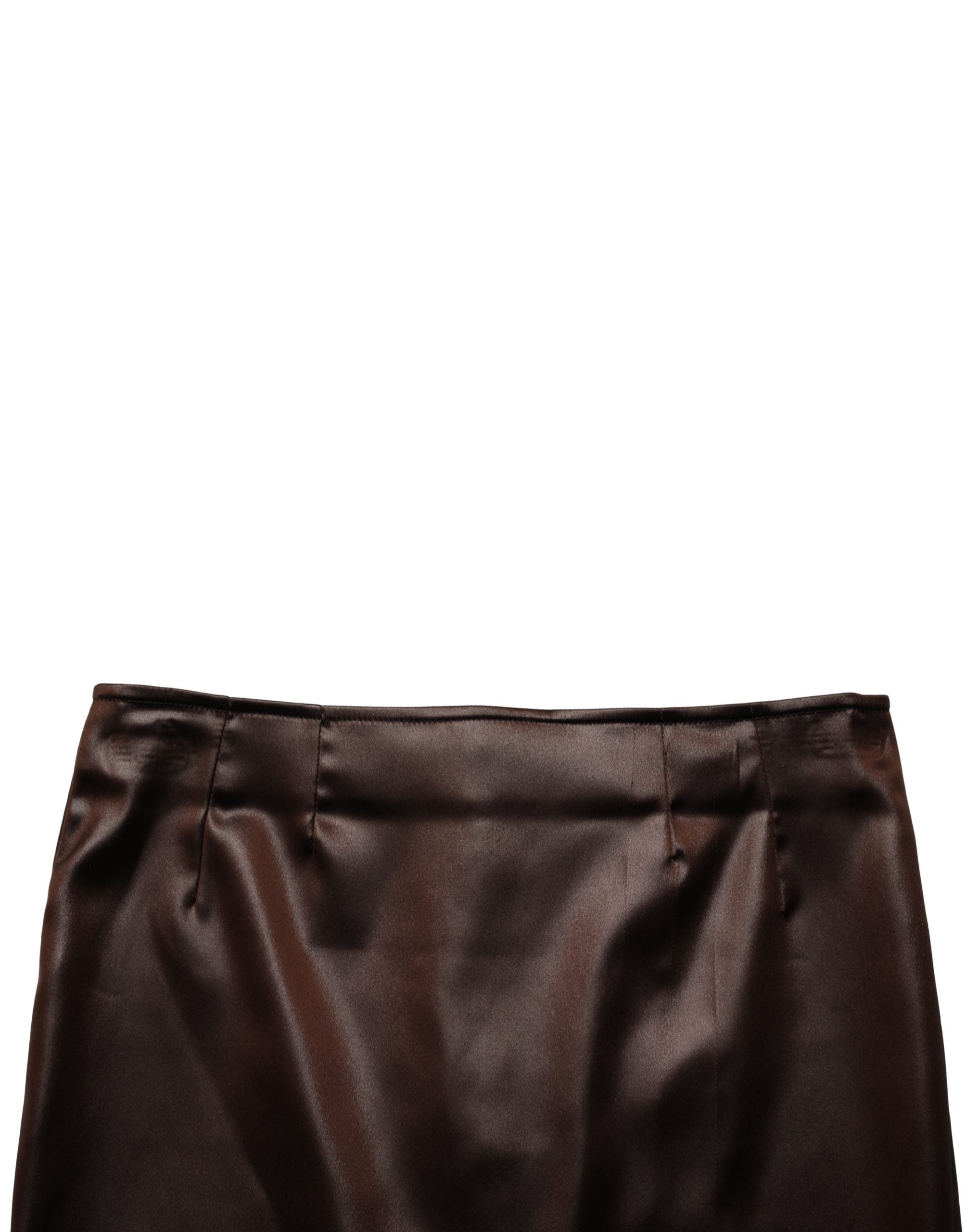 Brown Acetate High-Waisted Pencil Cut Skirt